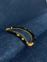 PULSEIRA DUPLA DOURADA E PRETA PONTO CHIC