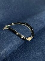 PULSEIRA DUPLA PRATA E PRETA PONTO CHIC