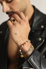 ANEL SQUARE BLACK GOLD PONTO CHIC - Image 2