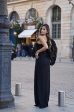 VESTIDO PRETO MANGA BUFANTE PONTO CHIC PREMIUM - Image 3