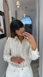 CAMISA BEGE PLUMETIS PONTO CHIC - Image 2