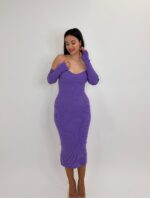 VESTIDO MIDI ROXO PONTO CHIC - Image 2