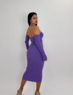 VESTIDO MIDI ROXO PONTO CHIC - Image 3