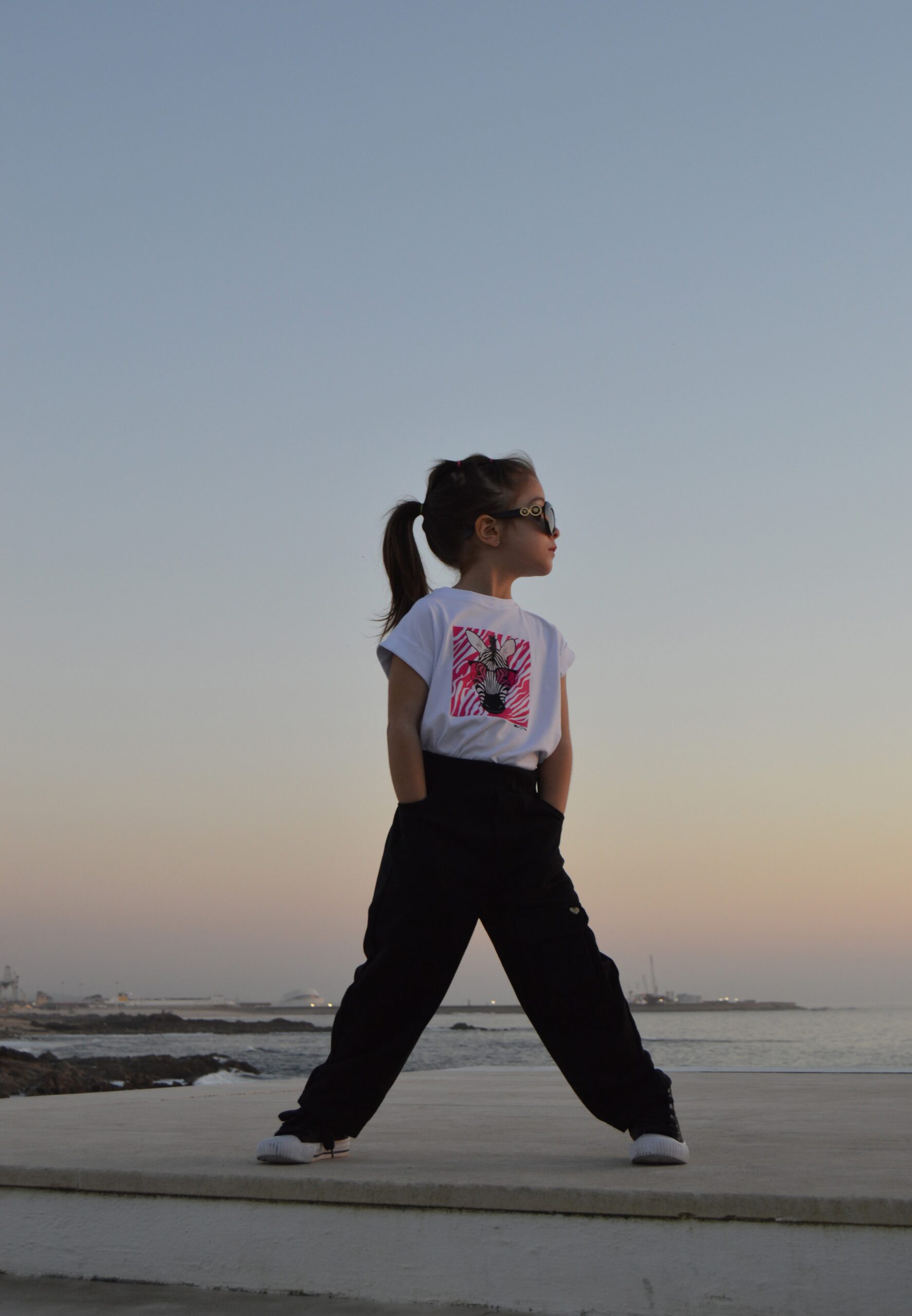 8- K0010 K0020 (0462) T-SHIRT BRANCAR COM ESTAMPA ZEBRA ROSA MISS YOU KIDS - Image 1