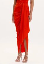 SAIA MIDI DRAPEADO VERMELHO LANÇA PERFUME - Image 3
