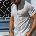 CAMISEIRO TRICOT COM RISCA AZUL CLARO ZOLF - Image 2