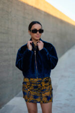 CASACO PUFFER EM VELUDO AZUL SAHOCO - Image 3