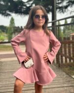 VESTIDO ROSA COM FOLHO MISS YOU KIDS - Image 3