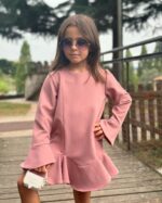 VESTIDO ROSA COM FOLHO MISS YOU KIDS