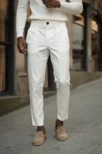 CALÇA SARJA ELASTICA BRANCA DONATO
