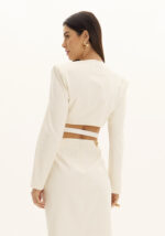 TOP BRANCO ESTILO BLAZER COM FIVELAS LANÇA PERFUME - Image 3