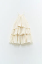 VESTIDO CURTO BEGE COM FOLHOS ELEH - Image 6