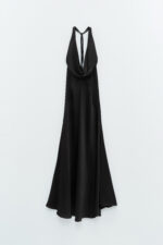 VESTIDO ACETINADO PRETO COM DECOTE ELEH - Image 5
