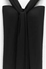 VESTIDO PRETO COM LENÇO EMBUTIDO ELEH - Image 3