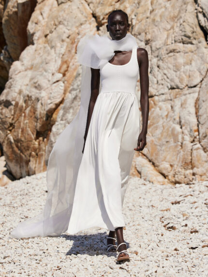 VESTIDO LONGO BRANCO CAVEADO ELEH