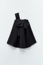 VESTIDO PRETO COM ALÇA E FOLHOS ELEH - Image 4