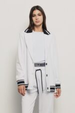 BOMBER BRANCO COM GOLA DE LAPELAS GAELLE PARIS