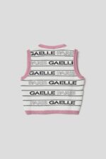 TOP MALHA BRANCO COM CONRASTE ROSA GAELLE PARIS - Image 6