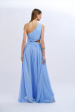 VESTIDO AZUL BEBE LONGO COM CORTE NO SECRETS - Image 6
