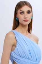 VESTIDO AZUL BEBE LONGO COM CORTE NO SECRETS - Image 3