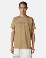 T SHIRT BEGE ESCURO COM LOGOTIPO ICEBERG MEN