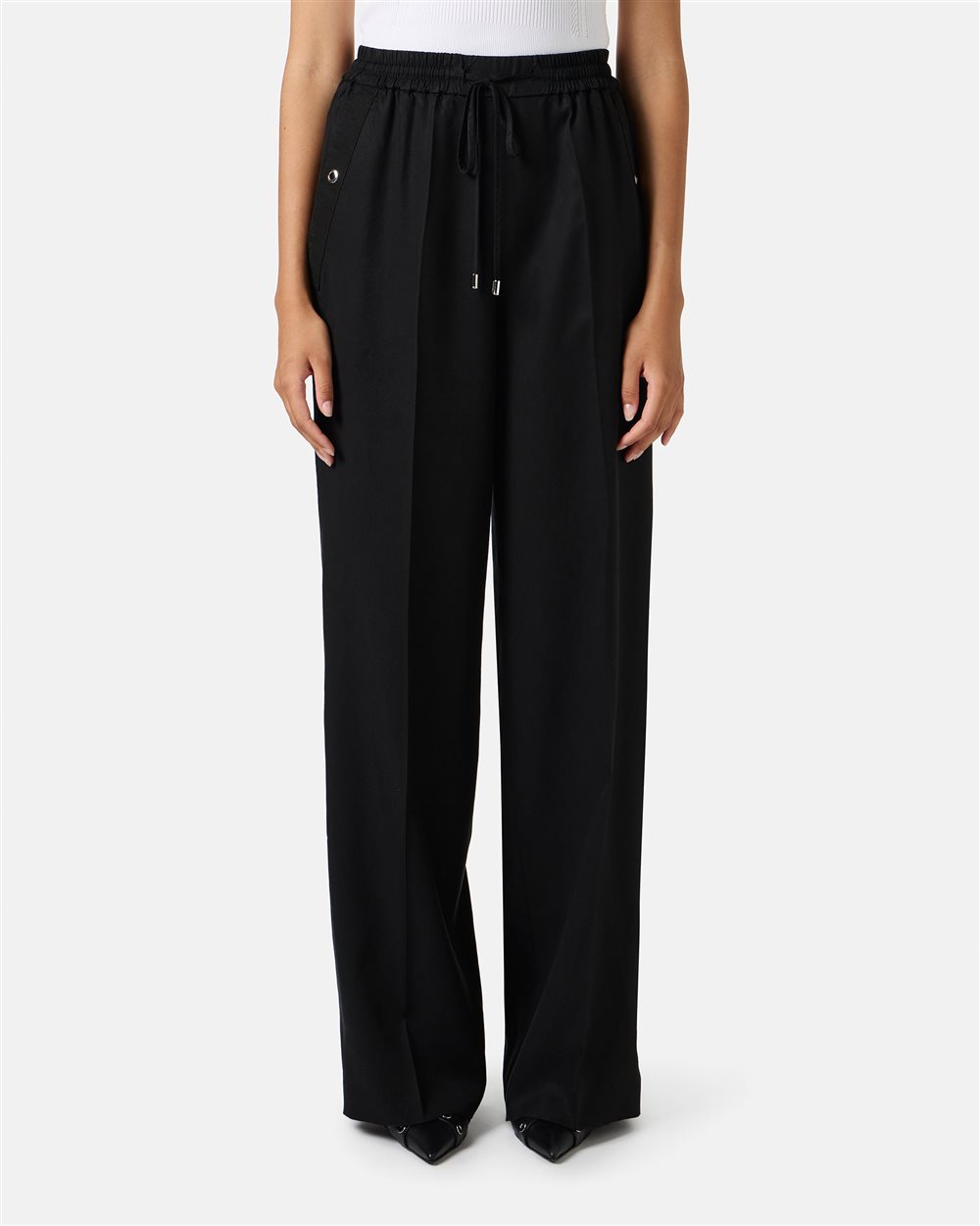 25EI2P0B05152229000_1 CALÇA PRETA EM TECIDO FLUIDO ICEBERG WOMEN - Image 1