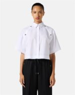 CAMISA CROPED BRANCA EM POPELINA ICEBERG WOMEN