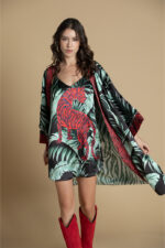 KIMONO REVERSIVEL ESTAMPA TROPICAL SAHOCO