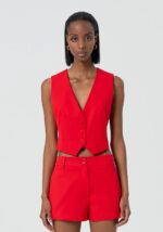 COLETE CROPPED VERMELHO FRACOMINA