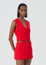 COLETE CROPPED VERMELHO FRACOMINA - Image 3