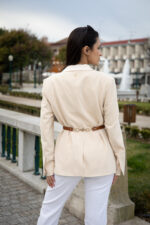 BLAZER LONGO BEGE COM CINTO FRACOMINA - Image 2