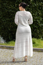 VESTIDO CRU COMPRIDO PERFURADO RUGA - Image 4