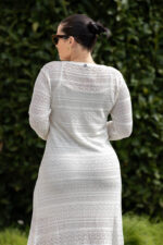 VESTIDO CRU COMPRIDO PERFURADO RUGA - Image 5