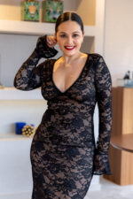 VESTIDO DE RENDA COM FLORES PONTO CHIC - Image 5