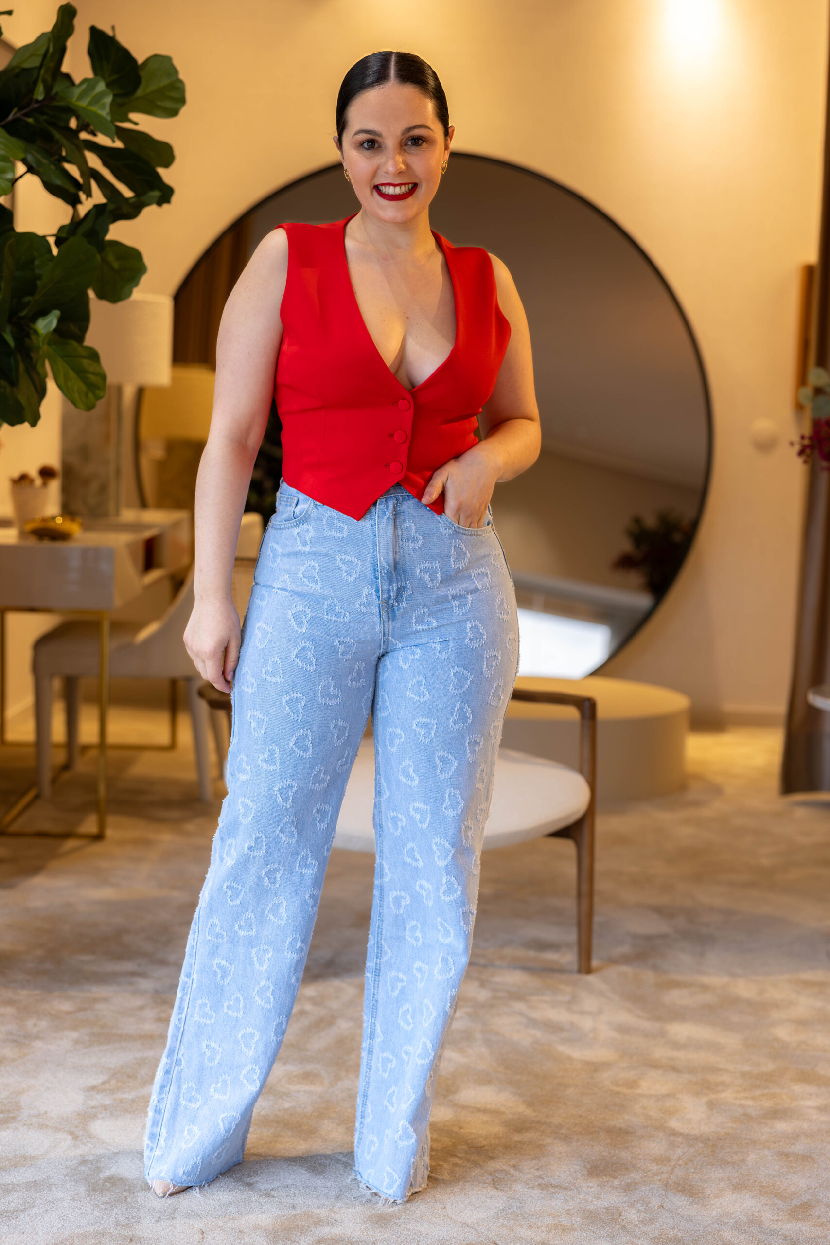 PC-227 CALÇA GANGA WIDE LEG CORAÇÕES PONTO CHIC - Image 1