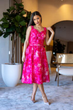 SAIA MIDI ESTAMPA FLORIDA ROSA FRACOMINA - Image 2