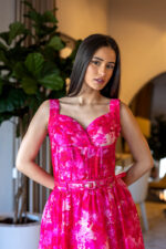 CROP TOP ESTAMPA FLORIDA ROSA FRACOMINA