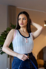 TANK TOP BRANCO COM CONTRASTE FRACOMINA