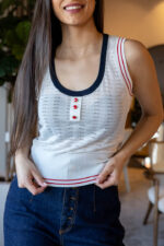 TANK TOP BRANCO COM CONTRASTE FRACOMINA - Image 2