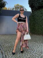 TOP MALHA PRETO E DOURADO GAELLE PARIS