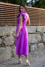 VESTIDO MIDI ORQUÍDEA ASSIMÉTRICO PONTO CHIC - Image 4