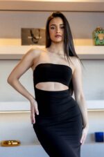 VESTIDO LONGO PRETO COM ABERTURA  ANIYE BY - Image 4