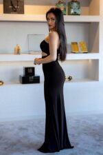 VESTIDO LONGO PRETO COM ABERTURA  ANIYE BY - Image 3