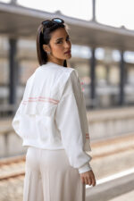 SWEAT BRANCA COM EFEITO MALHA PONTO CHIC - Image 3