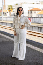 CALÇA BRANCA ACABAMENTO DESFIADO WIDE LEG PONTO CHIC - Image 3