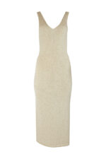 VESTIDO MIDI DE MALHA BEGE SAHOCO - Image 2