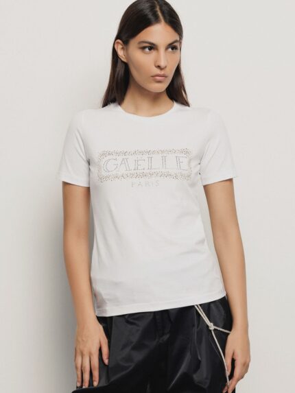 T SHIRT LOGO STRASS GAELLE PARIS