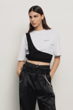 T-SHIRT BRANCA COM PRETO GAELLE PARIS