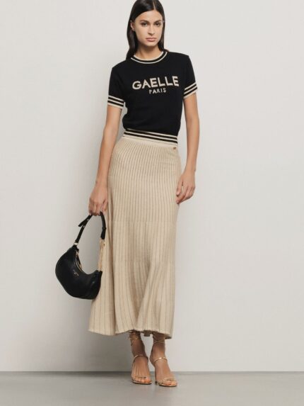 SAIA MIDI EM MALHA LUREX