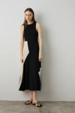 VESTIDO COMPRIDO PRETO COM CONTRASTES BSB